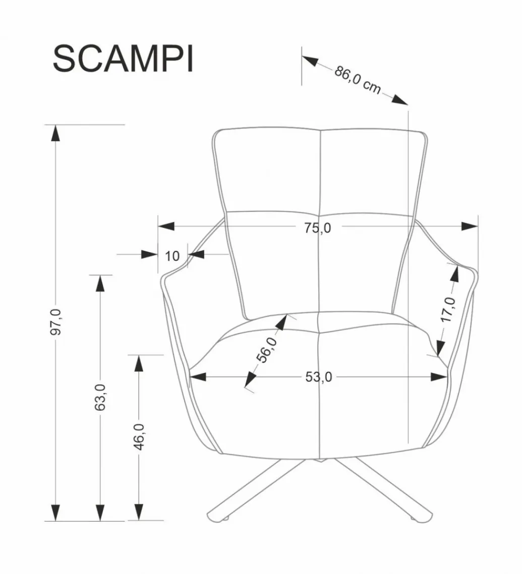 Fotel obrotowy SCAMPI szary*Halmar New