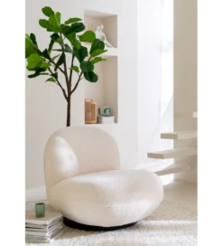 Fotel obrotowy Snow 81 cm Bouclé biała*J-Line Clearance