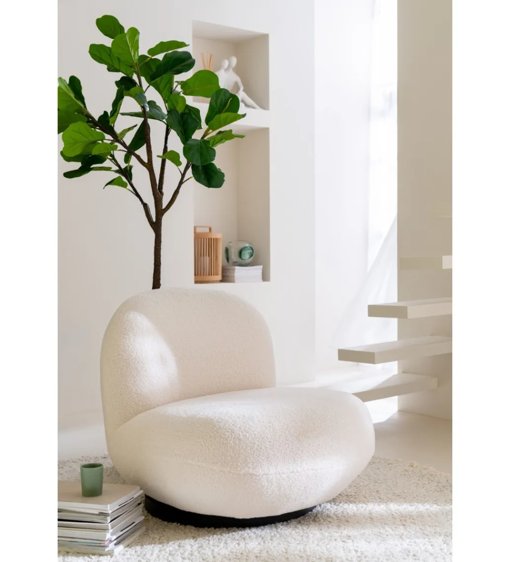 Fotel obrotowy Snow 81 cm Bouclé biała*J-Line Clearance