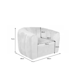 Fotel obrotowy 360 stopni LINO 103 cm ciemnoszary*Invicta Interior Outlet