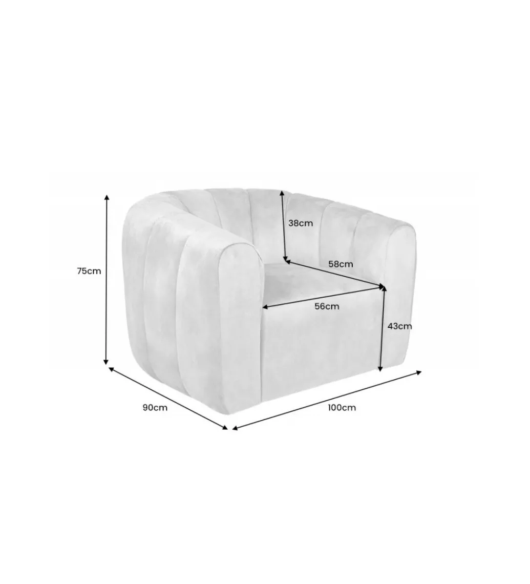 Fotel obrotowy 360 stopni LINO 103 cm greige*Invicta Interior Outlet