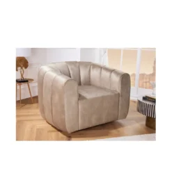 Fotel obrotowy 360 stopni LINO 103 cm greige*Invicta Interior Outlet