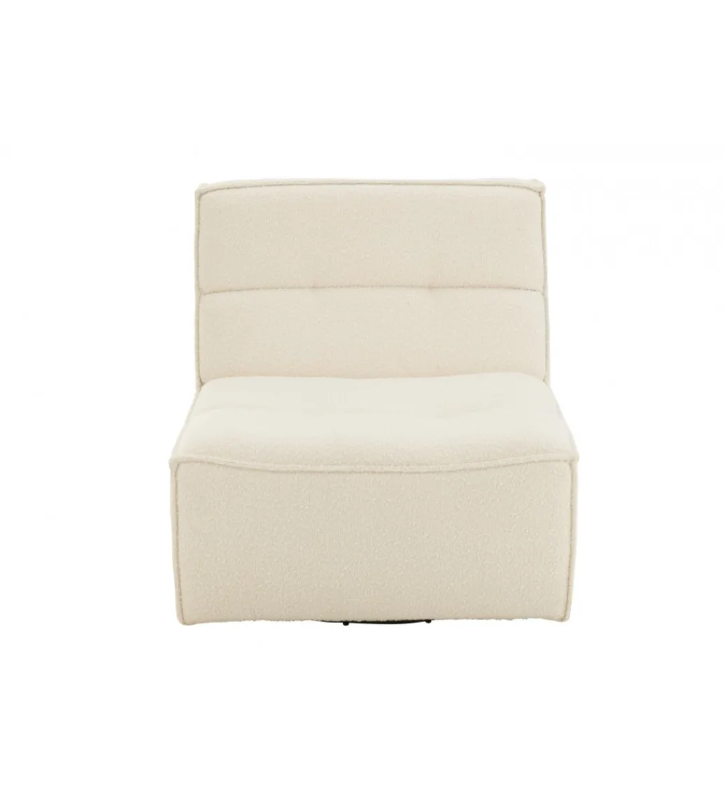 Fotel obrotowy Swivel Bouclé 83 cm kremowy*J-Line Outlet