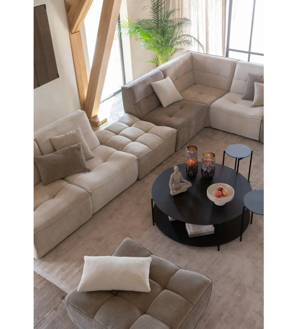 Fotel obrotowy Swivel Bouclé 83 cm taupe*J-Line New