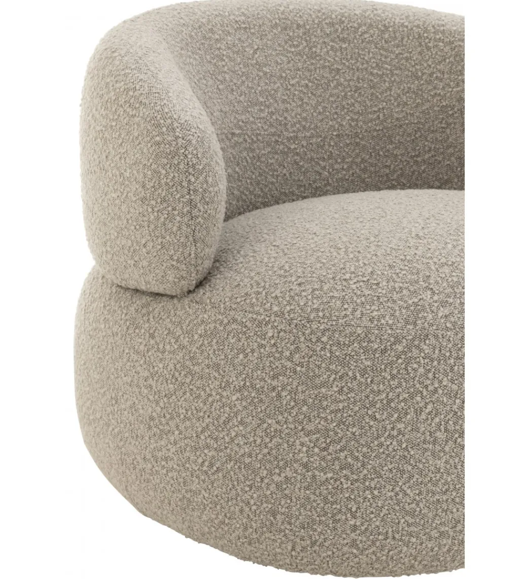 Fotel obrotowy Swivel II Bouclé 82 cm taupe*J-Line Outlet