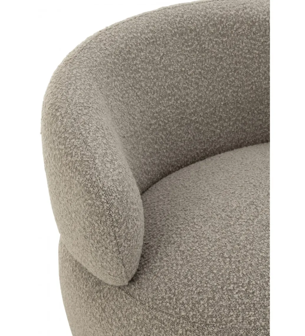 Fotel obrotowy Swivel II Bouclé 82 cm taupe*J-Line Outlet