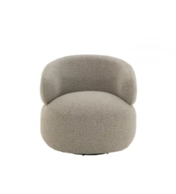 Fotel obrotowy Swivel II Bouclé 82 cm taupe*J-Line Outlet