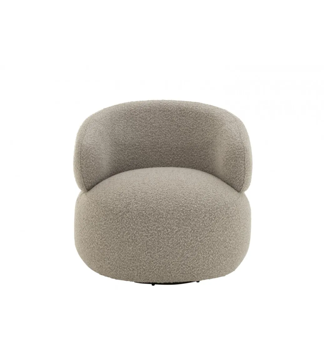 Fotel obrotowy Swivel II Bouclé 82 cm taupe*J-Line Outlet