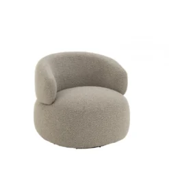 Fotel obrotowy Swivel II Bouclé 82 cm taupe*J-Line Outlet