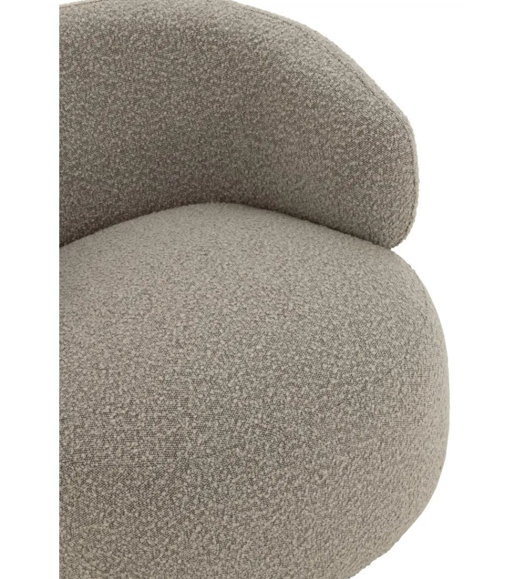 Fotel obrotowy Swivel II Bouclé 82 cm taupe*J-Line Outlet