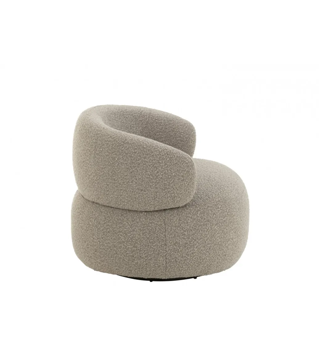Fotel obrotowy Swivel II Bouclé 82 cm taupe*J-Line Outlet