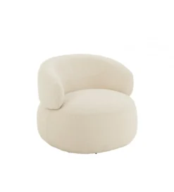 Fotel obrotowy Swivel II Bouclé 82 cm kremowy*J-Line New