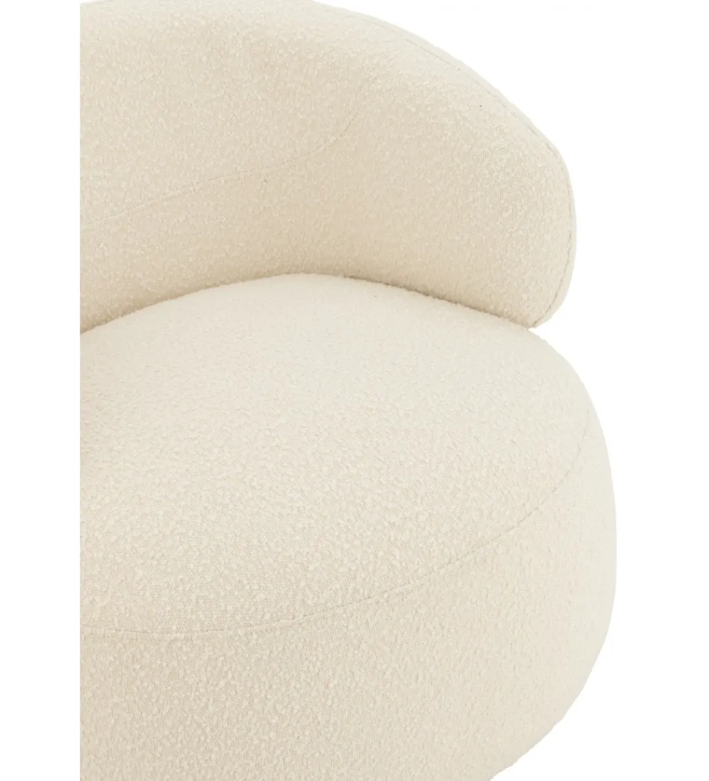 Fotel obrotowy Swivel II Bouclé 82 cm kremowy*J-Line New