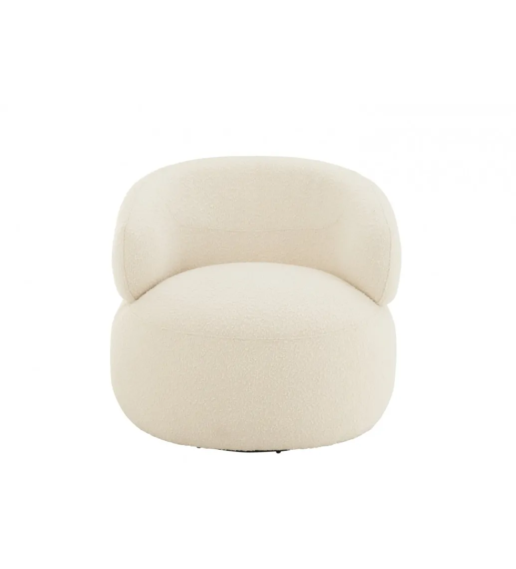 Fotel obrotowy Swivel II Bouclé 82 cm kremowy*J-Line New
