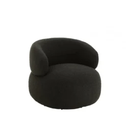 Fotel obrotowy Swivel II Bouclé  82 cm czarny*J-Line Best