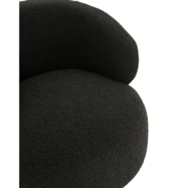 Fotel obrotowy Swivel II Bouclé 82 cm czarny*J-Line Best