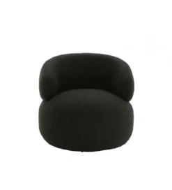 Fotel obrotowy Swivel II Bouclé 82 cm czarny*J-Line Best