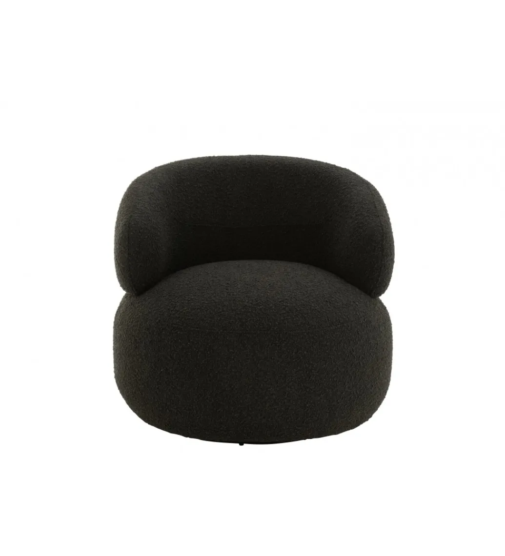 Fotel obrotowy Swivel II Bouclé 82 cm czarny*J-Line Best