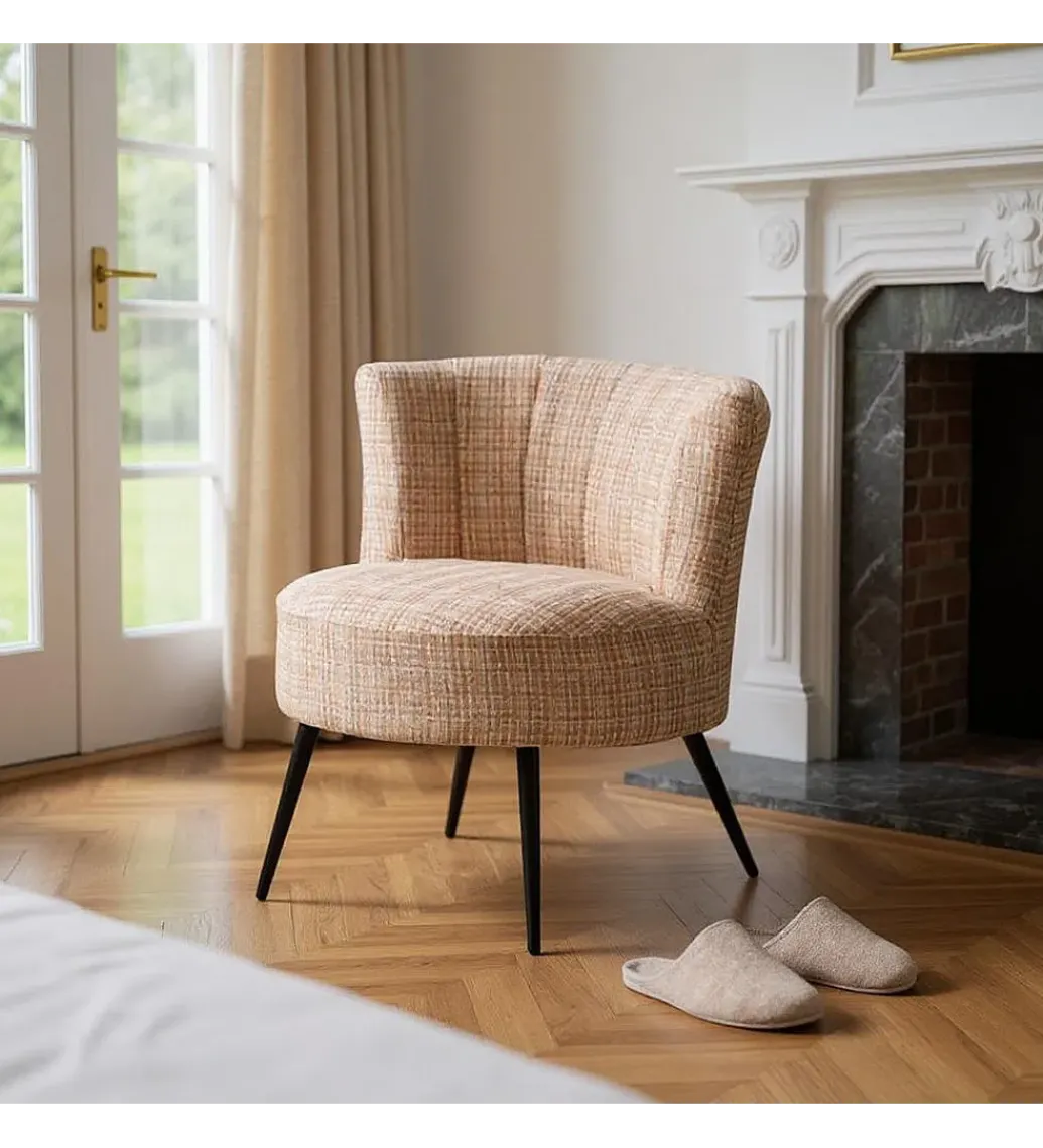 Fotel OSOI 71 cm tapicerowany marmurkowy*Zona-Design Outlet