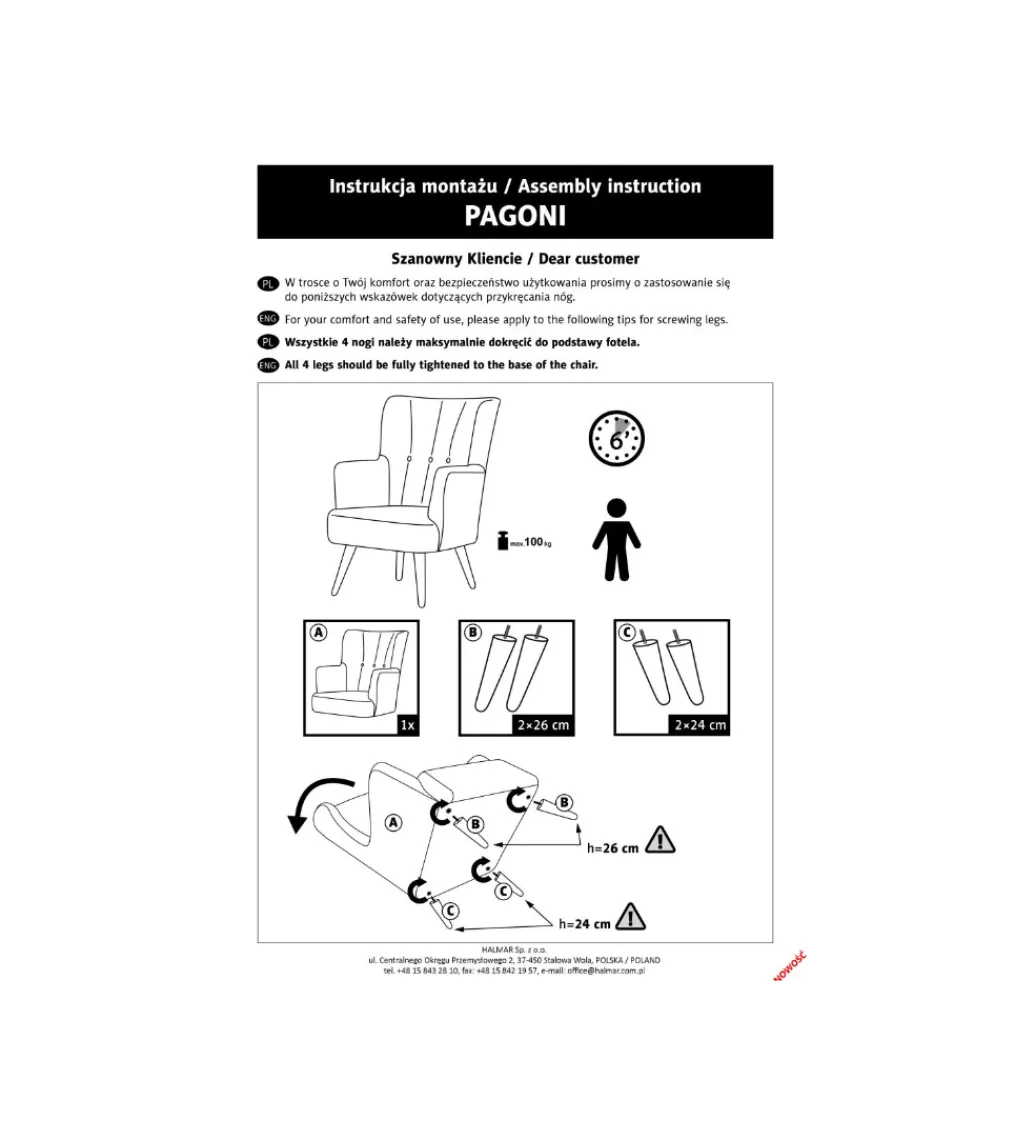 Fotel PAGONI czarny*Halmar Online