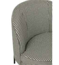 Fotel PIED DE POULE 70 cm czarnobiały*J-Line