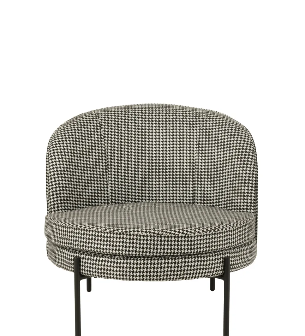 Fotel PIED DE POULE 70 cm czarnobiały*J-Line