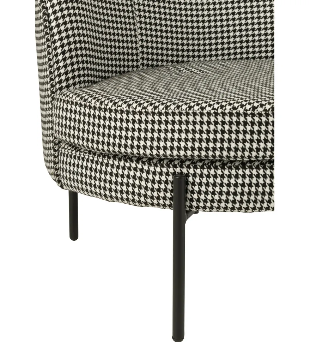 Fotel PIED DE POULE 70 cm czarnobiały*J-Line