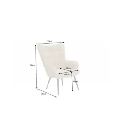 Fotel RAMIRO scandinavia Bouclé beżowy*Invicta Interior Discount