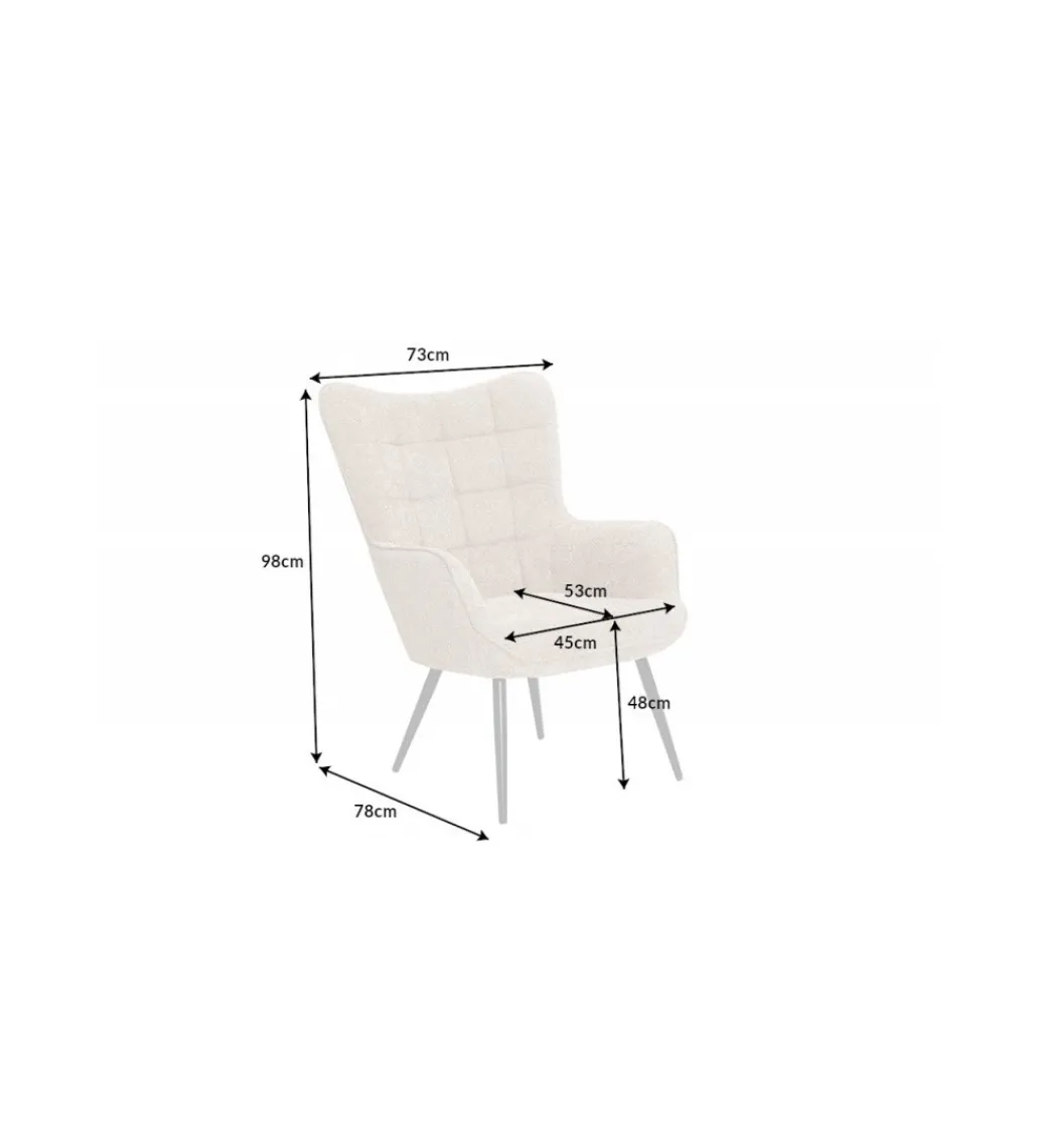 Fotel RAMIRO scandinavia Bouclé beżowy*Invicta Interior Discount