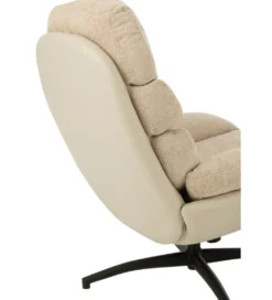 Fotel Relax z podnóżkiem beżowo szary*J-Line Sale