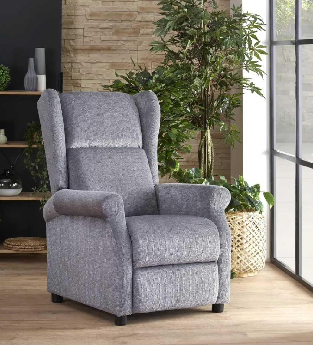 Fotel rozkładany AGUSTIN 75 cm szary*Halmar