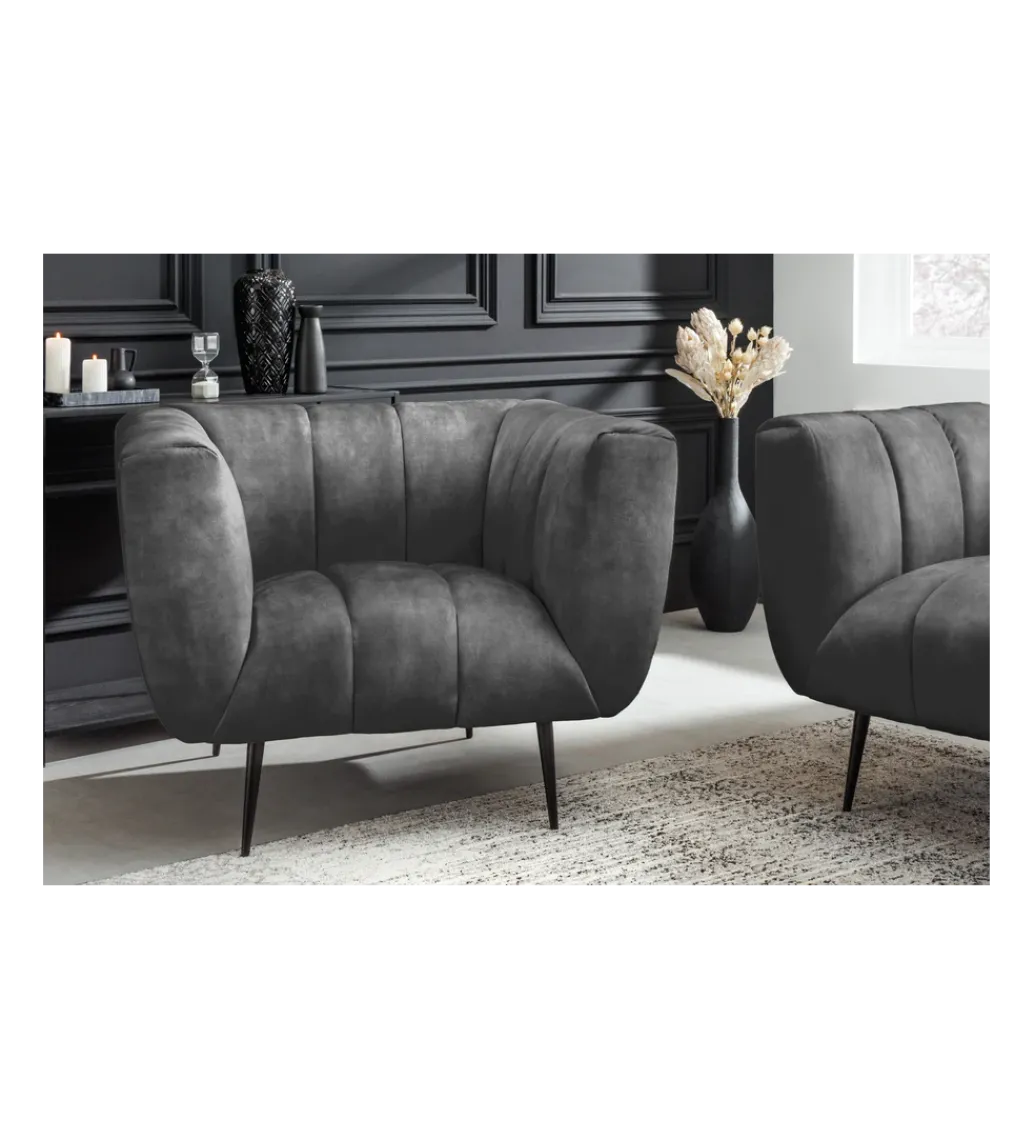 Fotel Scarlett 106 cm szary*Invicta Interior Sale