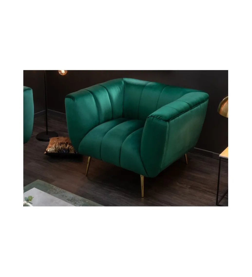Fotel Scarlett szmaragdowo zielony*Invicta Interior Outlet