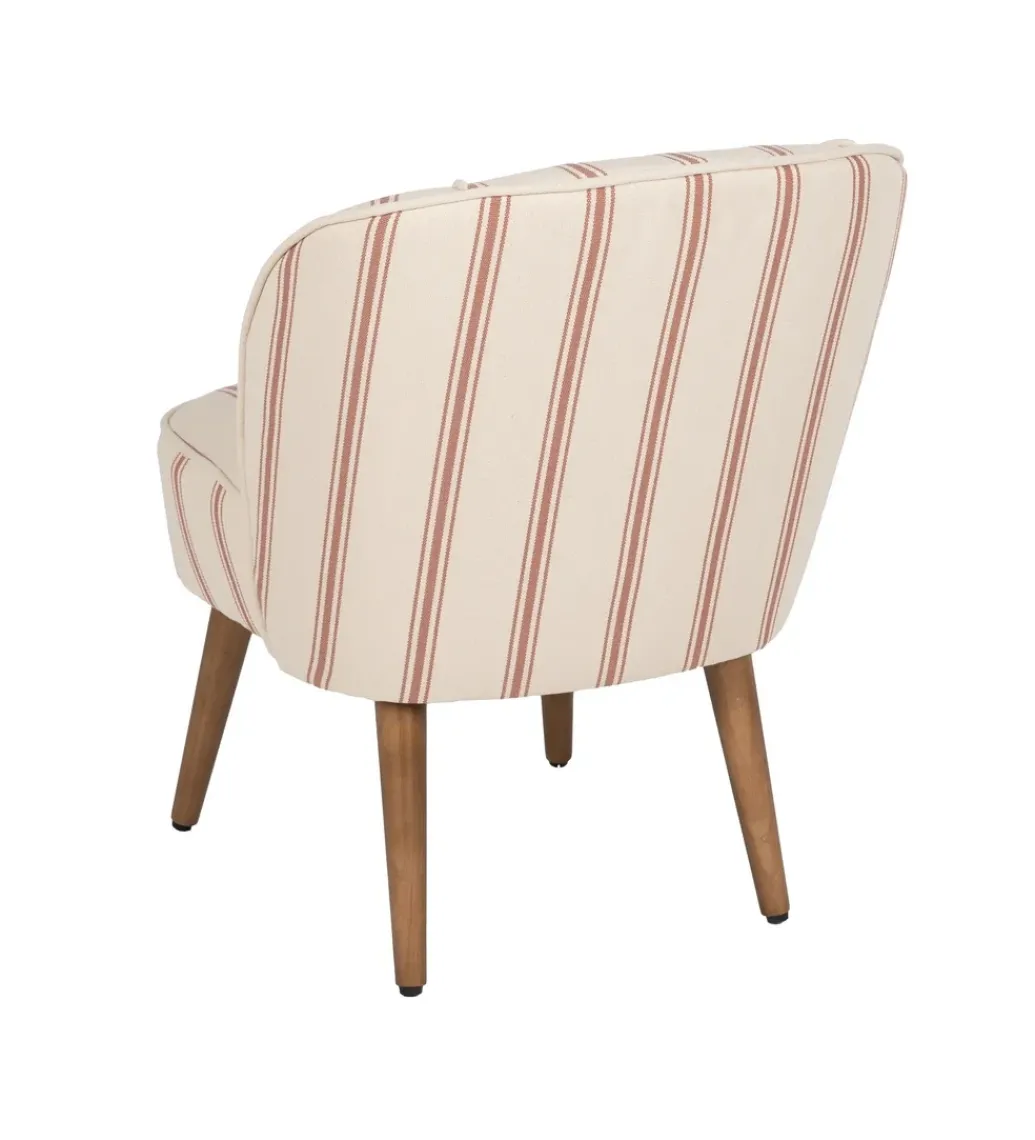 Fotel STRIMERS 73 cm biały w paski z terrakoty*Zona-Design New