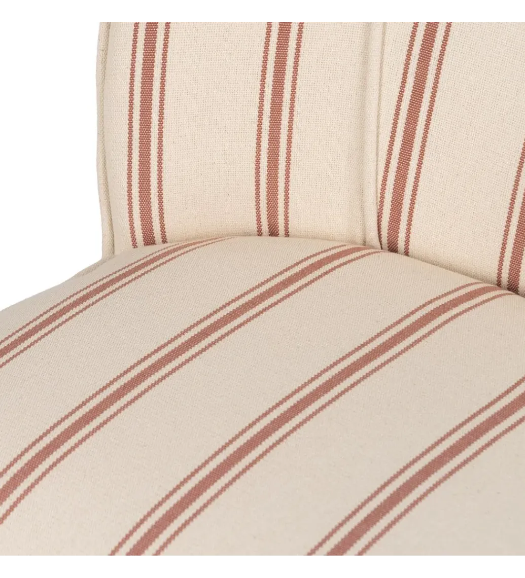 Fotel STRIMERS 73 cm biały w paski z terrakoty*Zona-Design New