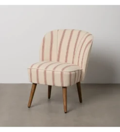 Fotel STRIMERS 73 cm biały w paski z terrakoty*Zona-Design New