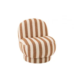 Fotel STRIPED 72 cm białokarmelowy*J-Line Sale