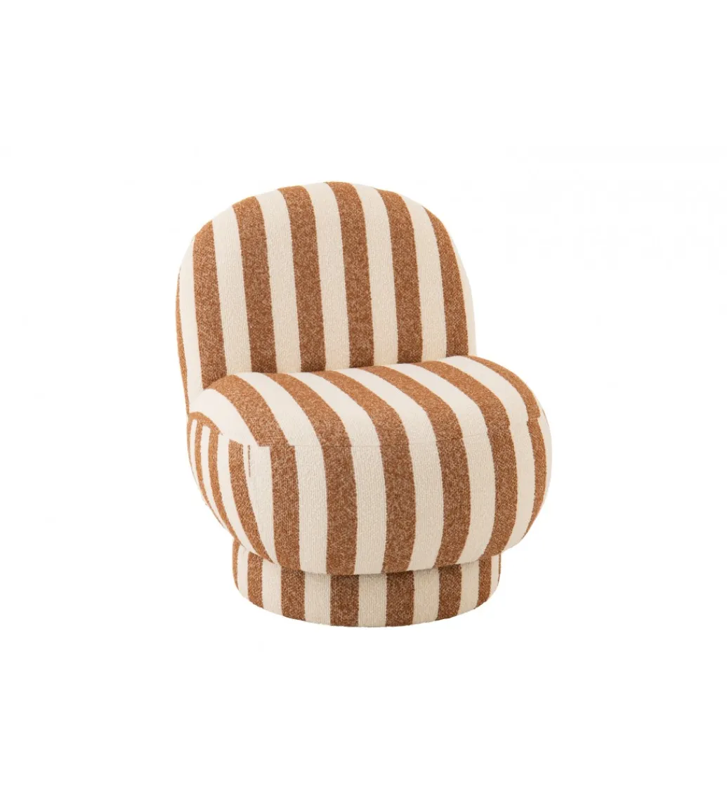 Fotel STRIPED 72 cm białokarmelowy*J-Line Sale