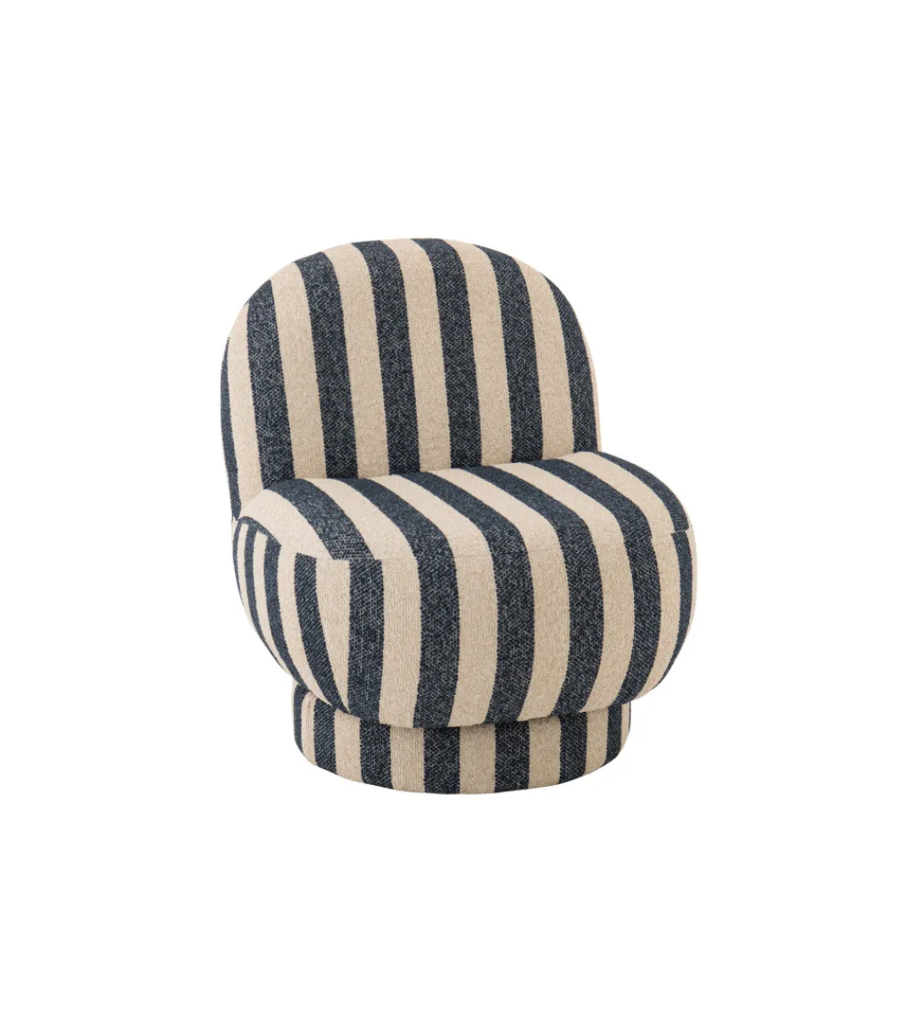 Fotel STRIPED 76 cm niebiesko biały*Zona-Design Hot