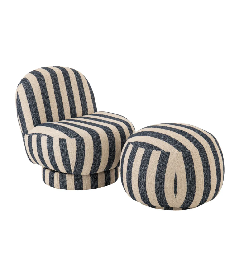 Fotel STRIPED 76 cm niebiesko biały*Zona-Design Hot