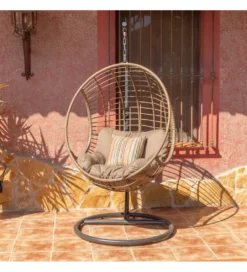 Fotel wiszący ARIKI 105 cm rattan beżowy*Zona-Design Discount