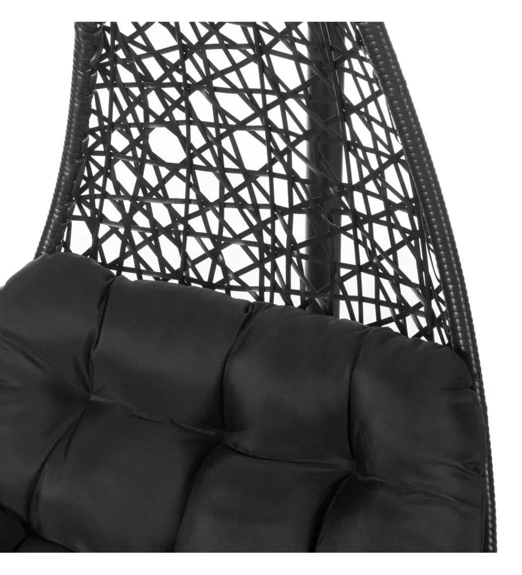 Fotel wiszący DIDO 132 cm rattan czarny*Zona-Design Outlet