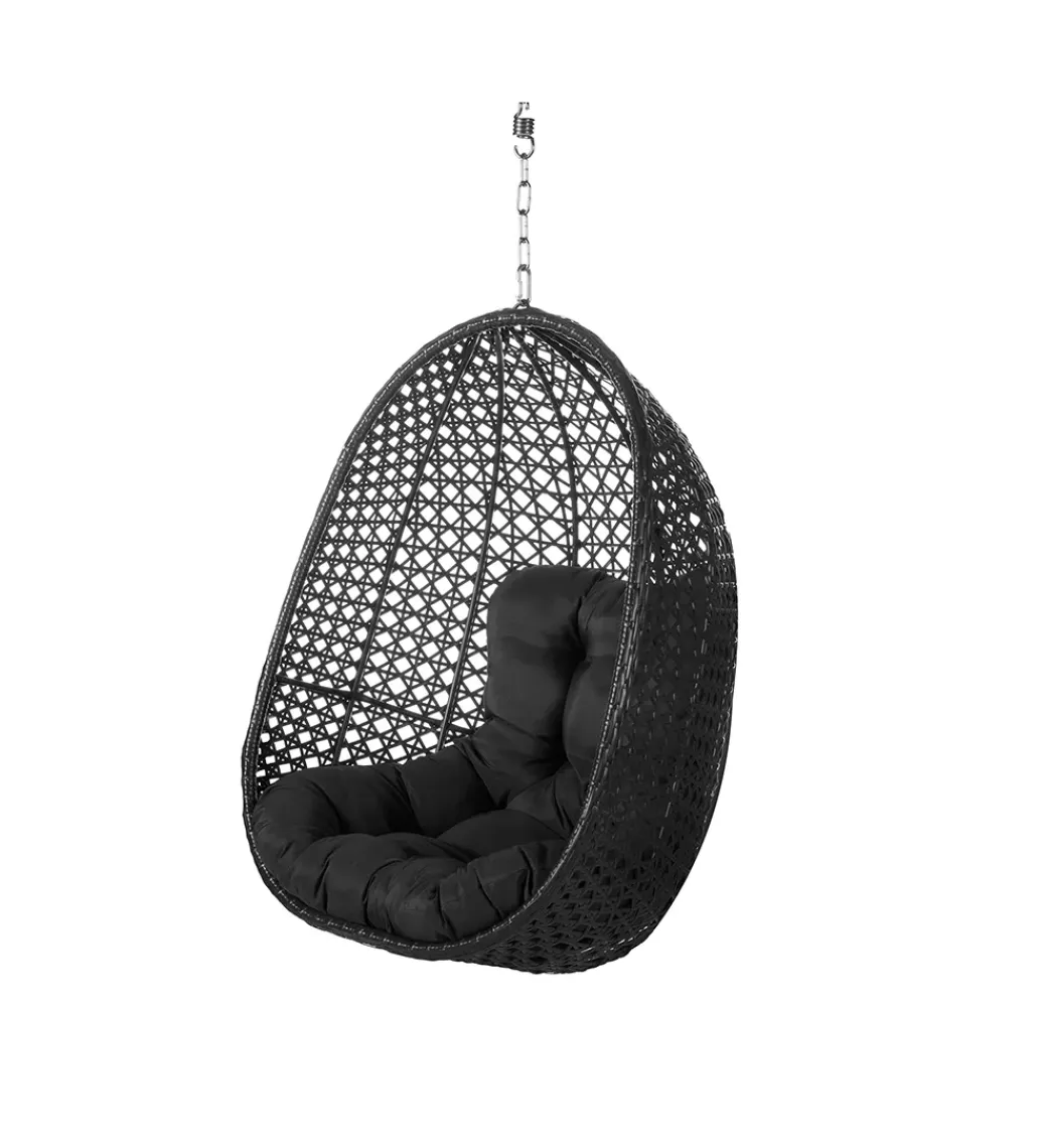 Fotel wiszący DIDO 111 cm rattan czarny*Zona-Design Clearance