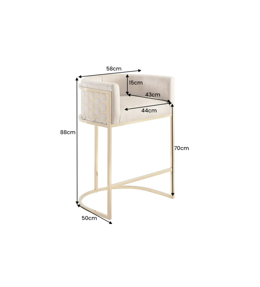 Hoker ELEGANCE welwet beżowy złote nogi*Invicta Interior - przedsprzedaż Discount