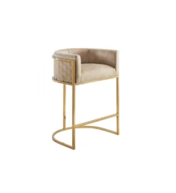 Hoker ELEGANCE welwet beżowy złote nogi*Invicta Interior - przedsprzedaż Discount