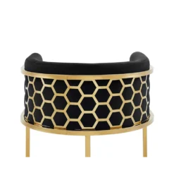Hoker ELEGANCE welwet czarny złote nogi*Invicta Interior Online