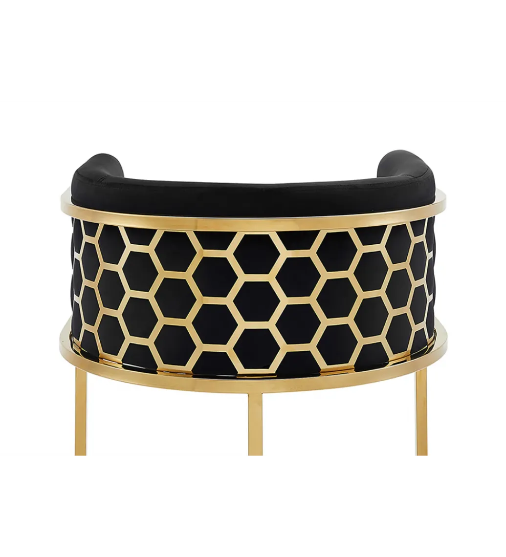 Hoker ELEGANCE welwet czarny złote nogi*Invicta Interior Online