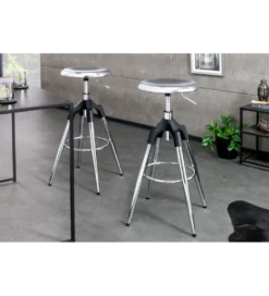 Hoker INDUSTRIAL chromowany metal srebrny*Invicta Interior Clearance