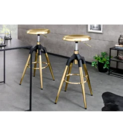 Hoker INDUSTRIAL szczotkowany metal złoty*Invicta Interior Outlet