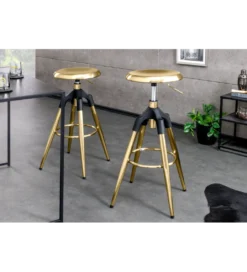 Hoker INDUSTRIAL szczotkowany metal złoty*Invicta Interior Outlet